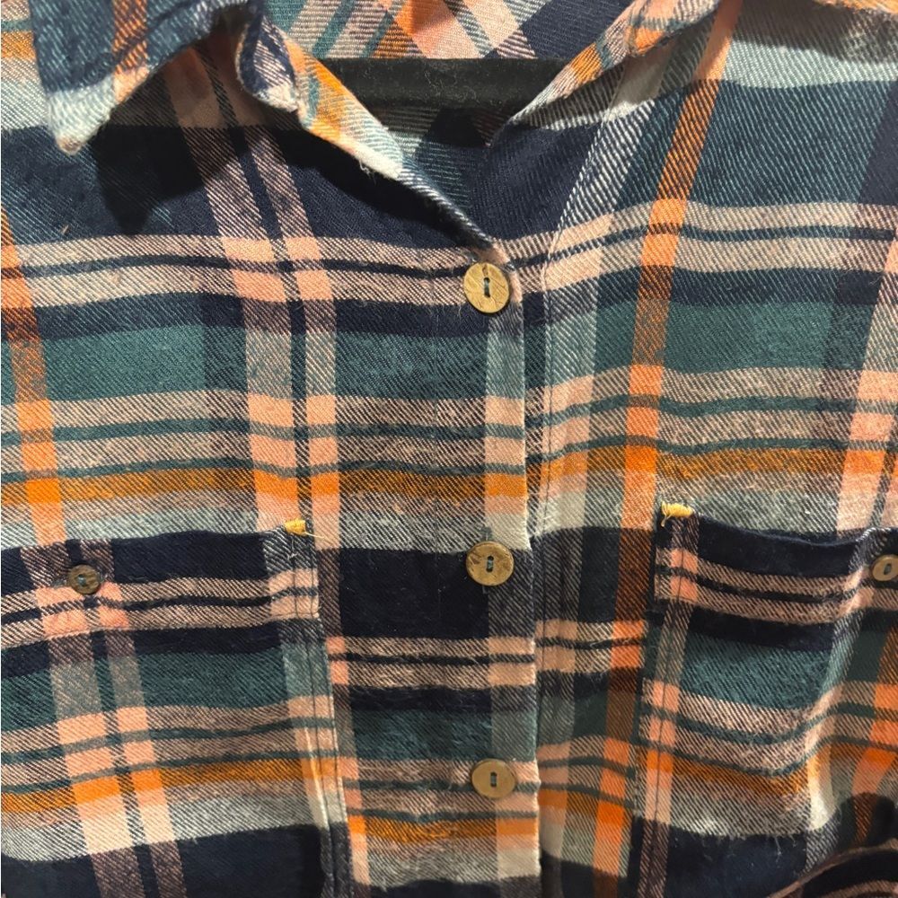 Free people Plaid soft Flannel Shirt M - Picture 2 of 5